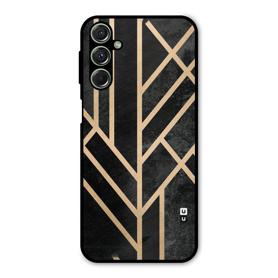 Tri Lines Gold Metal Back Case for Galaxy M34