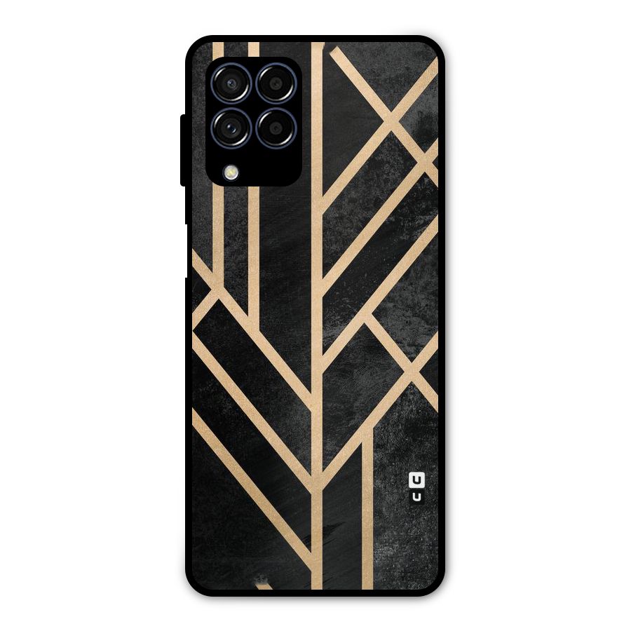 Tri Lines Gold Metal Back Case for Galaxy M53 5G