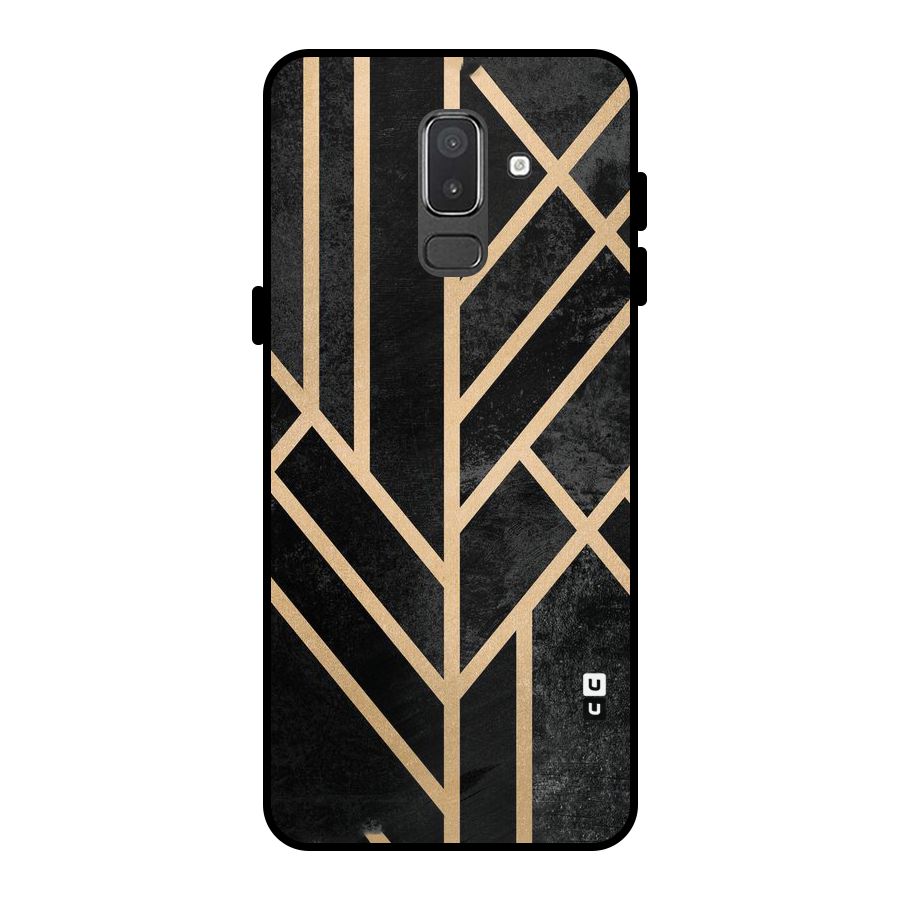 Tri Lines Gold Metal Back Case for Galaxy On8 (2018)