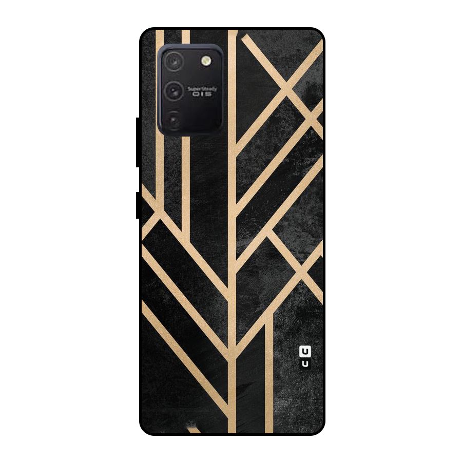 Tri Lines Gold Metal Back Case for Galaxy S10 Lite