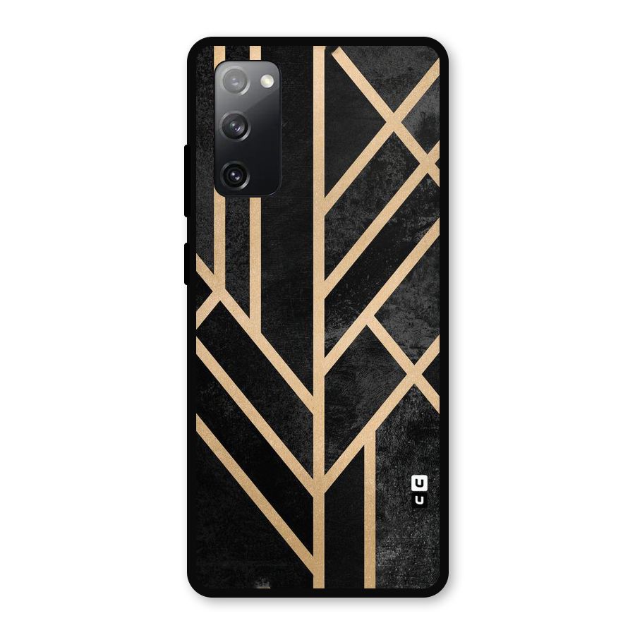 Tri Lines Gold Metal Back Case for Galaxy S20 FE 5G