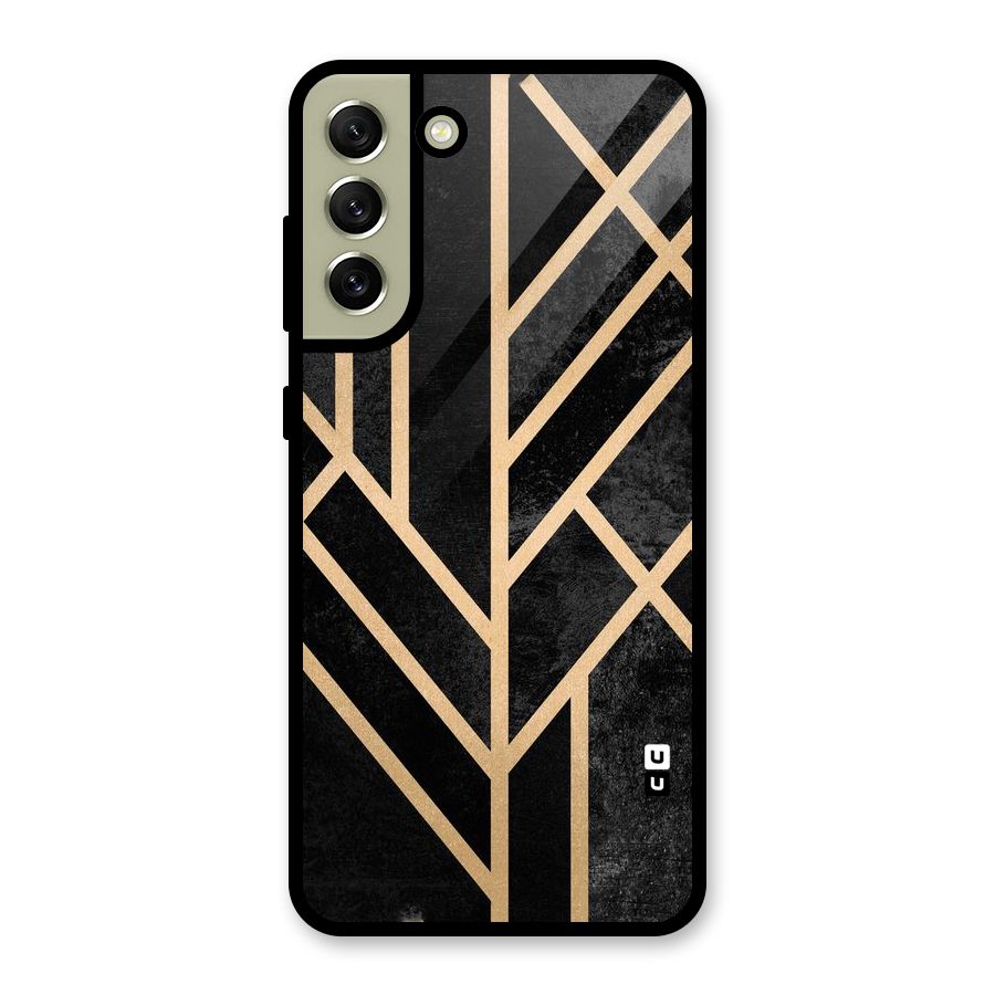 Tri Lines Gold Metal Back Case for Galaxy S21 FE 5G (2023)
