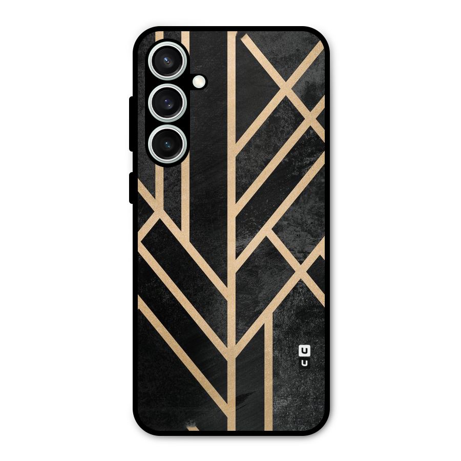 Tri Lines Gold Metal Back Case for Galaxy S23 FE