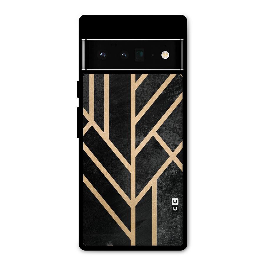 Tri Lines Gold Metal Back Case for Google Pixel 6 Pro