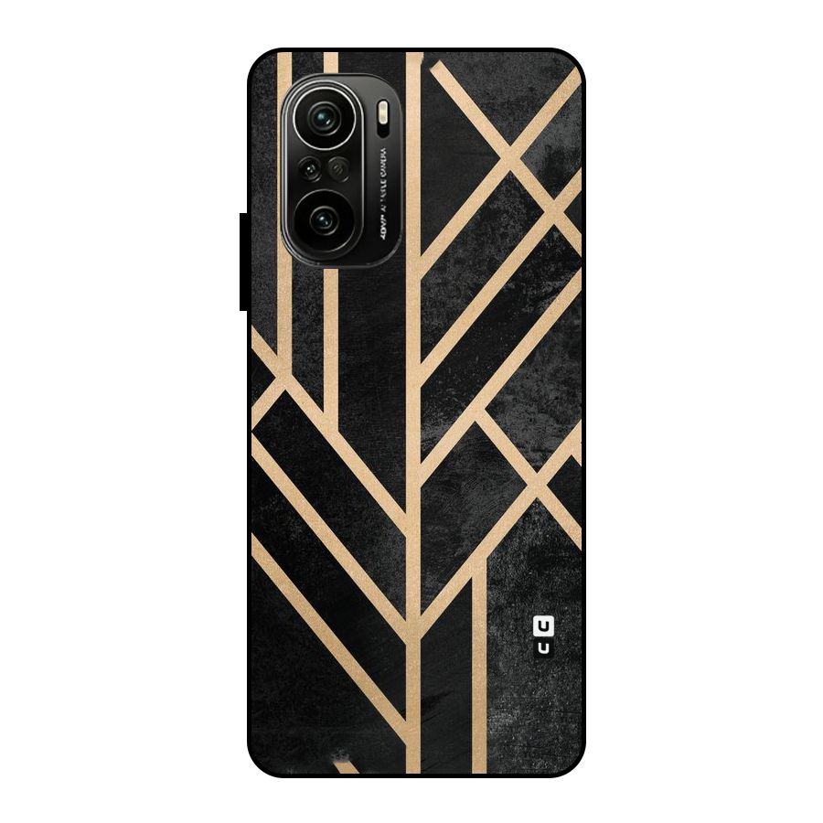 Tri Lines Gold Metal Back Case for Mi 11x