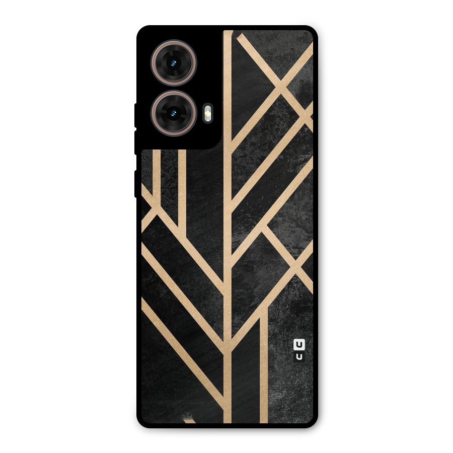 Tri Lines Gold Metal Back Case for Moto G85