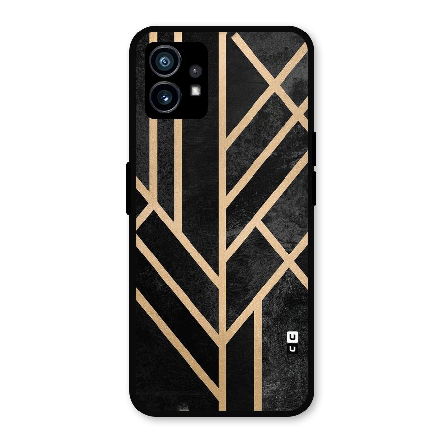 Tri Lines Gold Metal Back Case for Nothing Phone 1