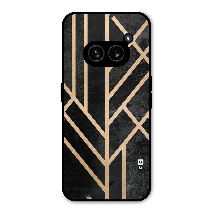 Tri Lines Gold Metal Back Case for Nothing Phone 2a Plus