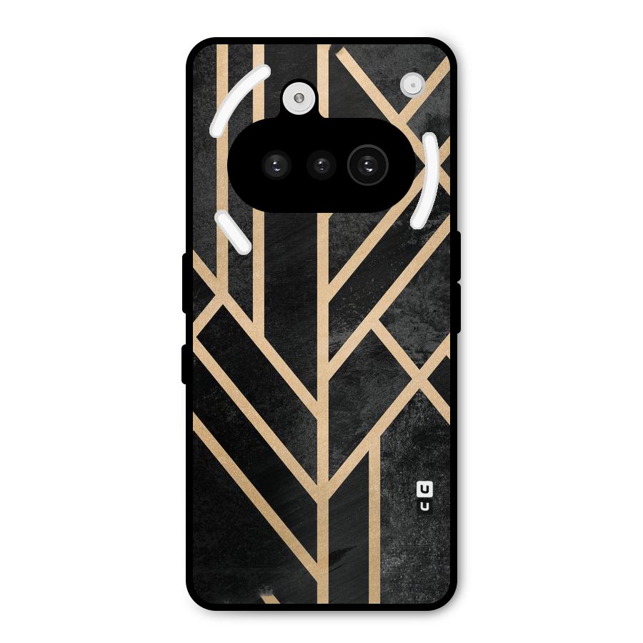 Tri Lines Gold Metal Back Case for Nothing Phone 3a