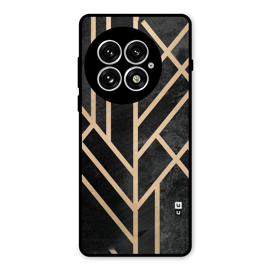 Tri Lines Gold Metal Back Case for OnePlus 13