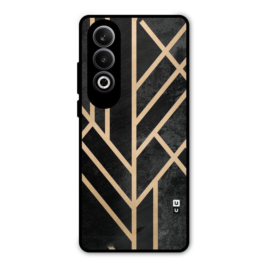 Tri Lines Gold Metal Back Case for OnePlus Nord CE4