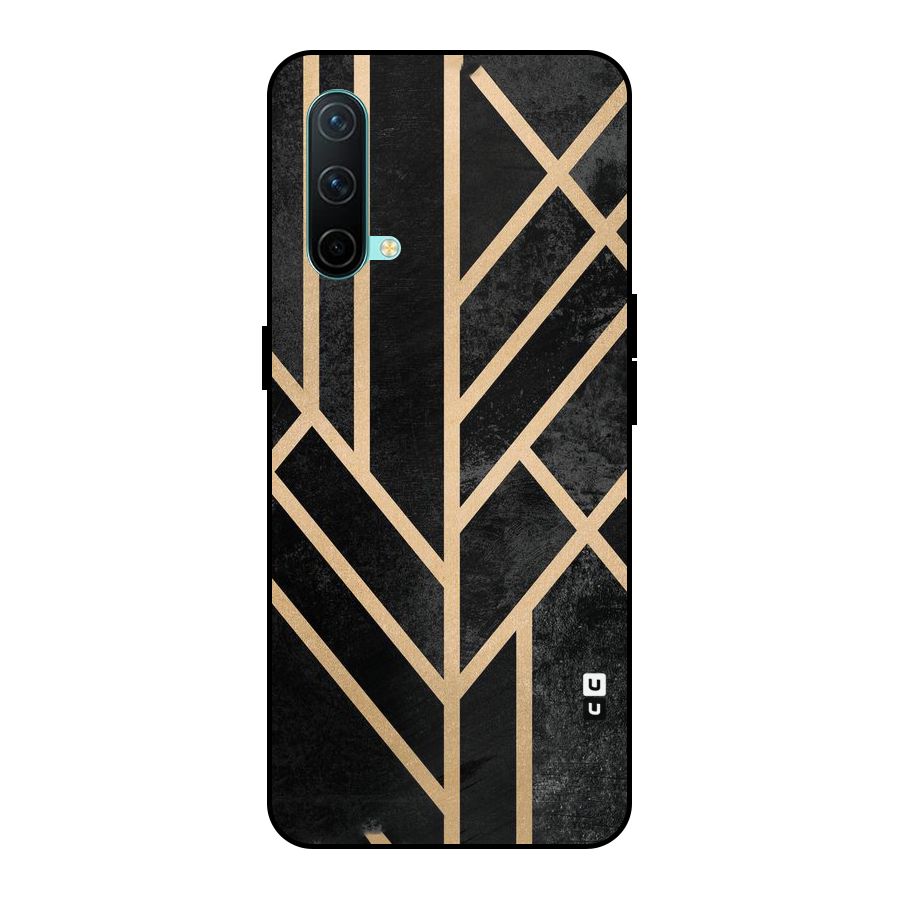Tri Lines Gold Metal Back Case for OnePlus Nord CE 5G