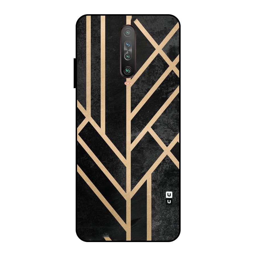 Tri Lines Gold Metal Back Case for Poco X2
