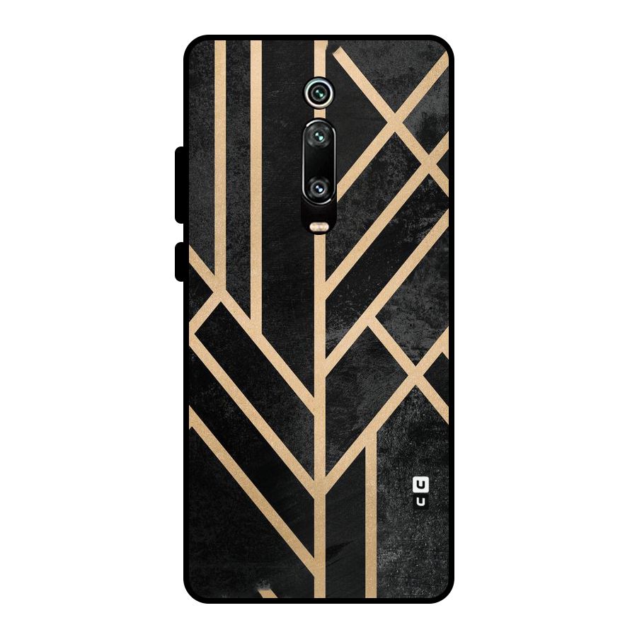 Tri Lines Gold Metal Back Case for Redmi K20 Pro