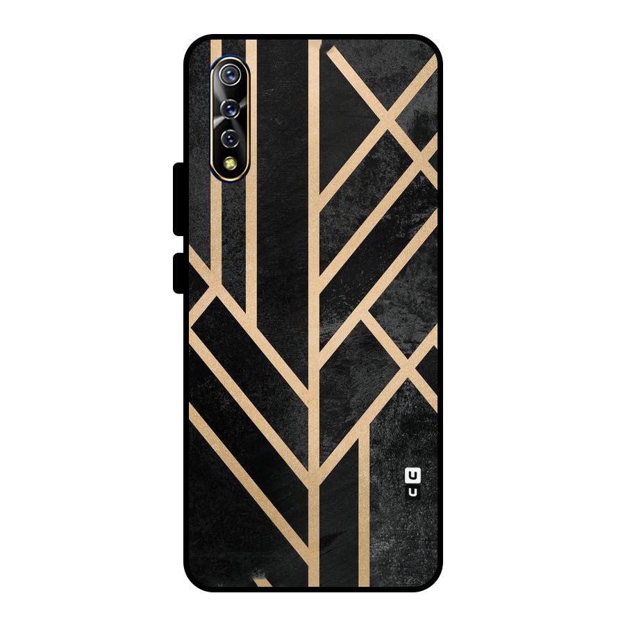 Tri Lines Gold Metal Back Case for Vivo S1