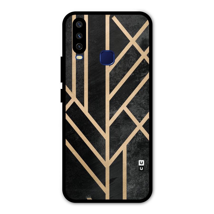 Tri Lines Gold Metal Back Case for Vivo V17