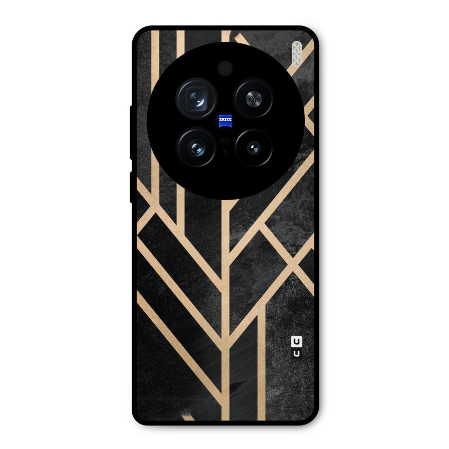 Tri Lines Gold Metal Back Case for Vivo X200 Pro