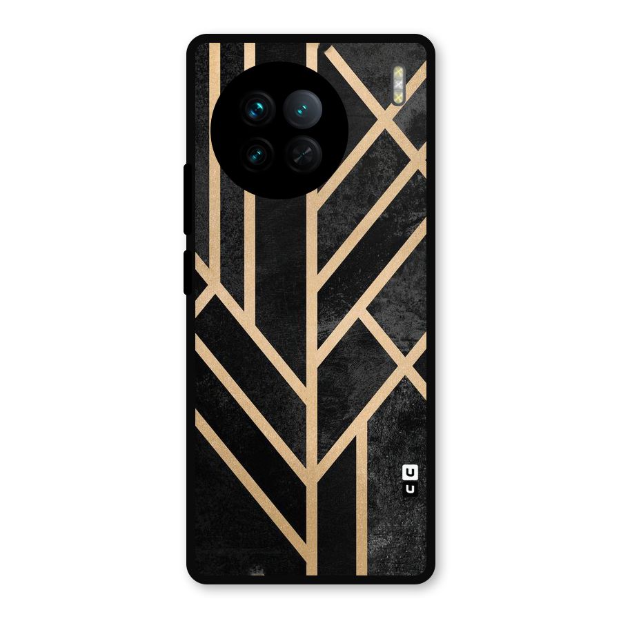 Tri Lines Gold Metal Back Case for Vivo X90