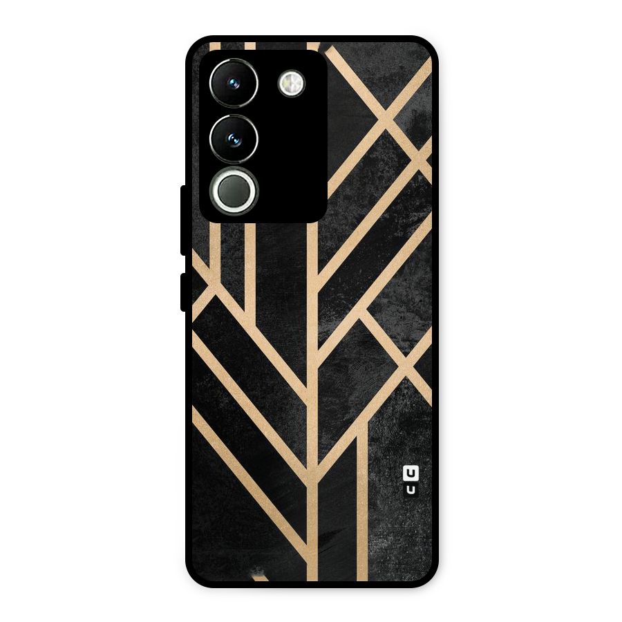Tri Lines Gold Metal Back Case for Vivo Y200