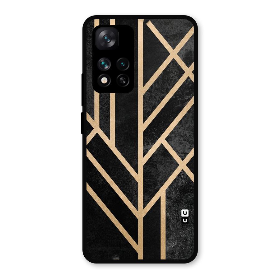 Tri Lines Gold Metal Back Case for Xiaomi 11i Hypercharge 5G