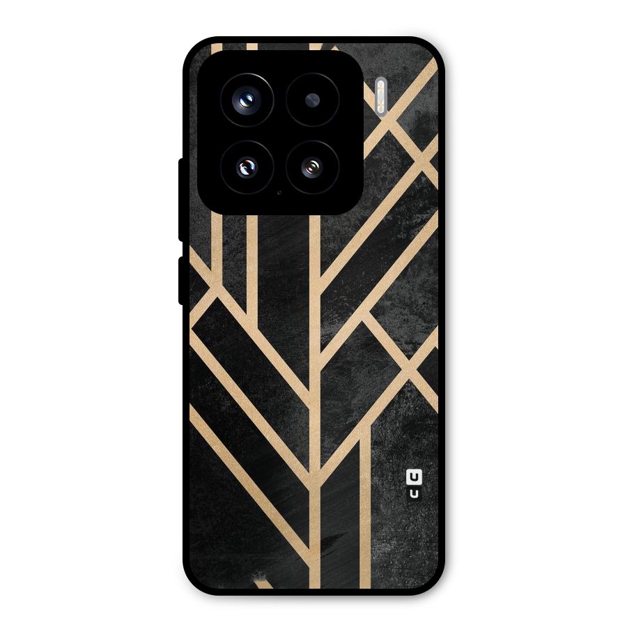Tri Lines Gold Metal Back Case for Xiaomi 15