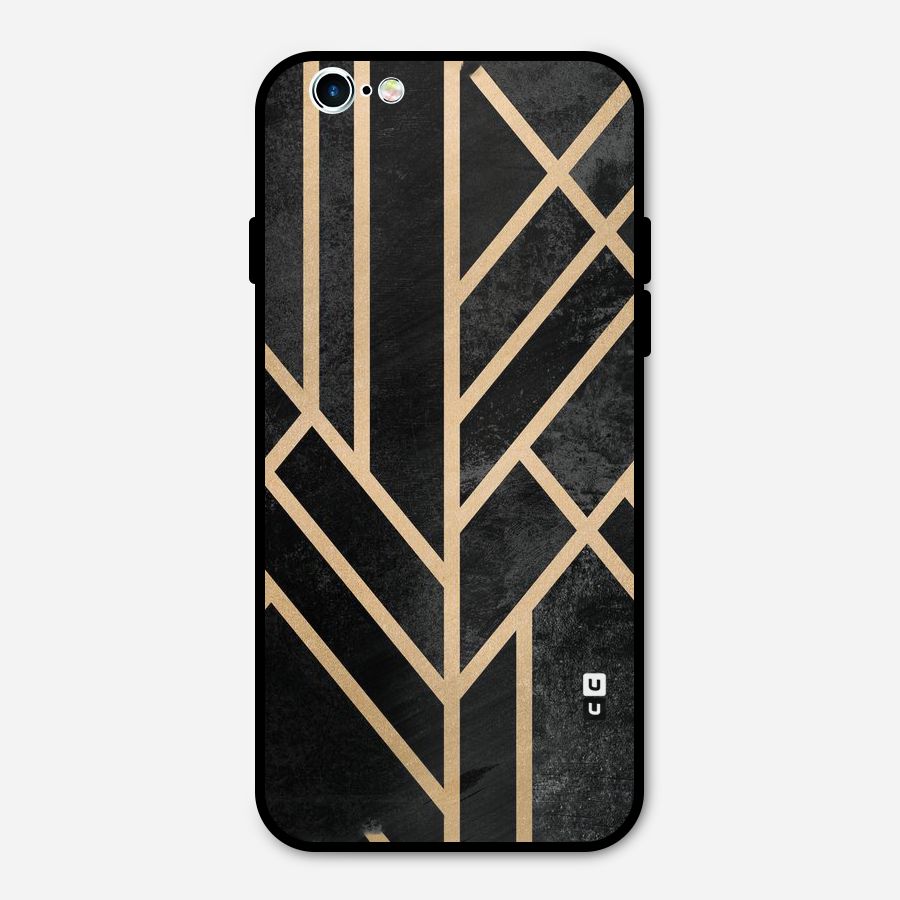 Tri Lines Gold Metal Back Case for iPhone 6 6s