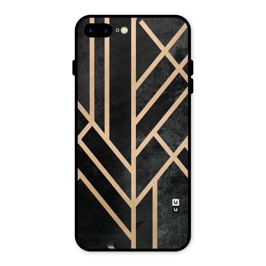 Tri Lines Gold Metal Back Case for iPhone 8 Plus