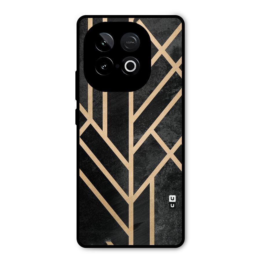 Tri Lines Gold Metal Back Case for iQOO Neo 10