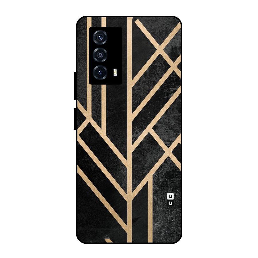 Tri Lines Gold Metal Back Case for iQOO Z5