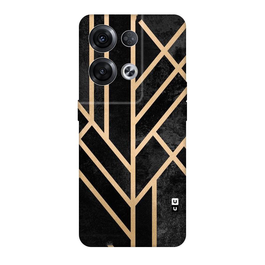 Tri Lines Gold Original Polycarbonate Back Case for Oppo Reno8 Pro 5G