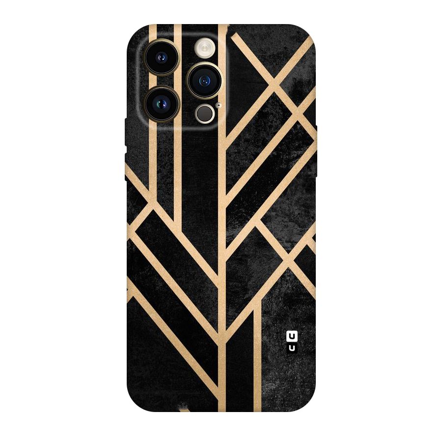 Tri Lines Gold Original Polycarbonate Back Case for iPhone 14 Pro Max