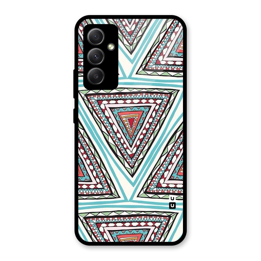 Triangle Abstract Mode Glass Back Case for Galaxy A34