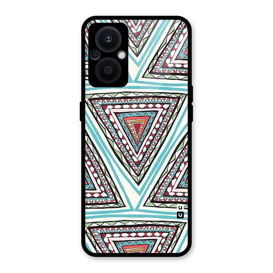 Triangle Abstract Mode Glass Back Case for Oppo F21s Pro 5G