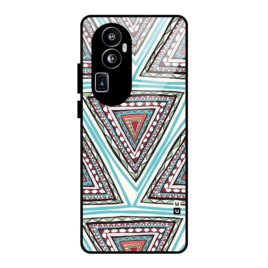 Triangle Abstract Mode Glass Back Case for Oppo Reno10 Pro Plus