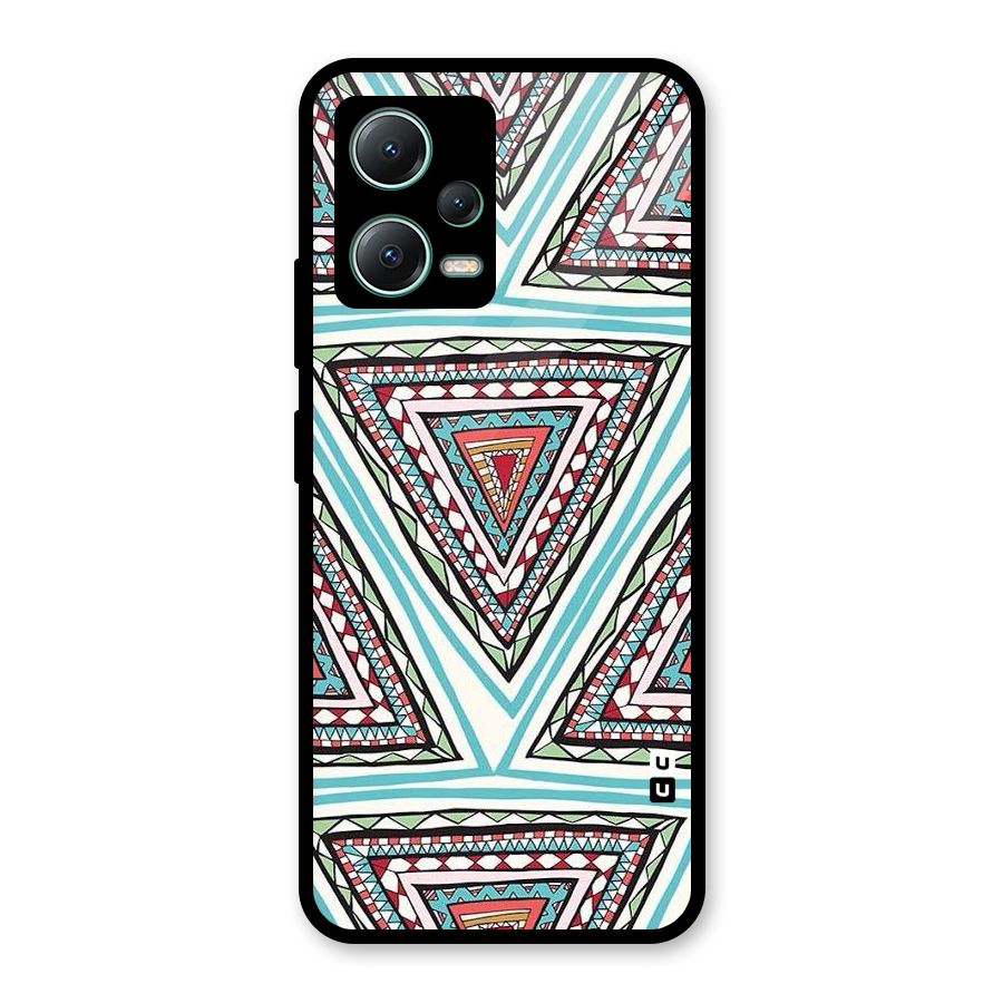 Triangle Abstract Mode Glass Back Case for Poco X5
