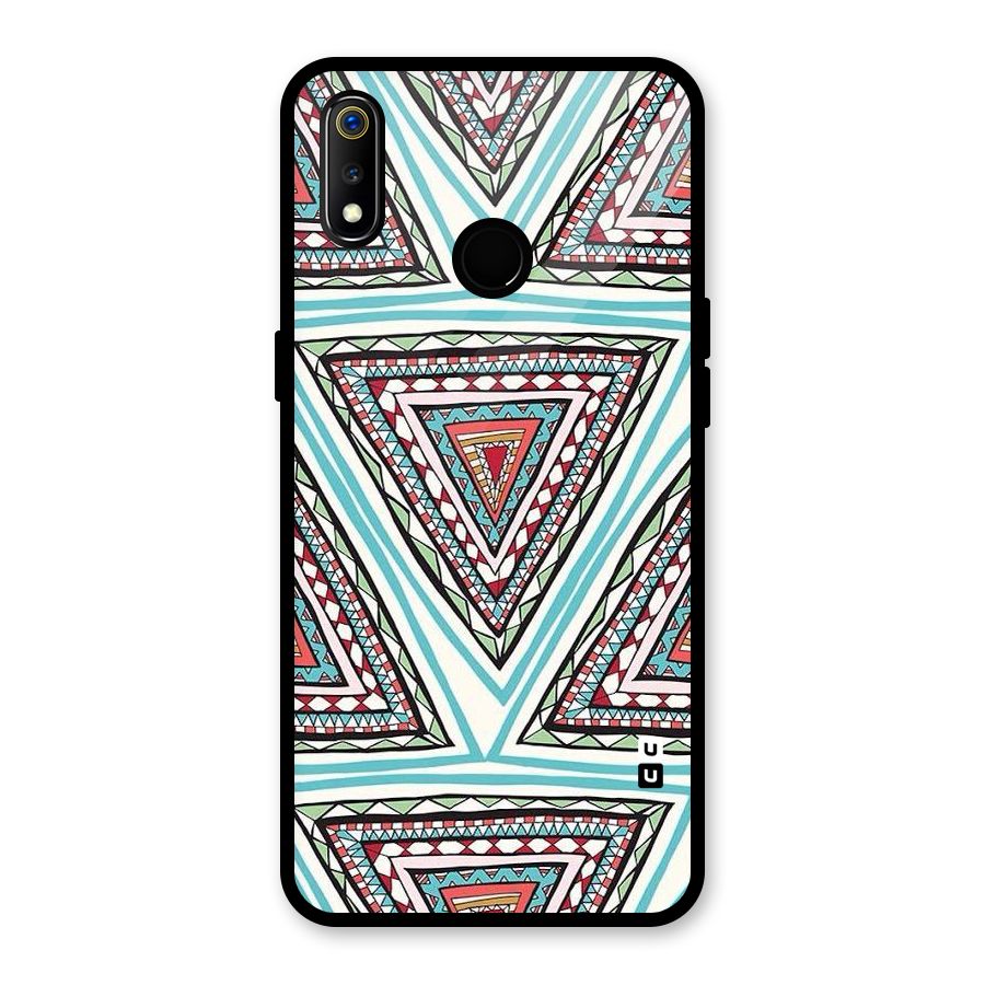 Triangle Abstract Mode Glass Back Case for Realme 3i