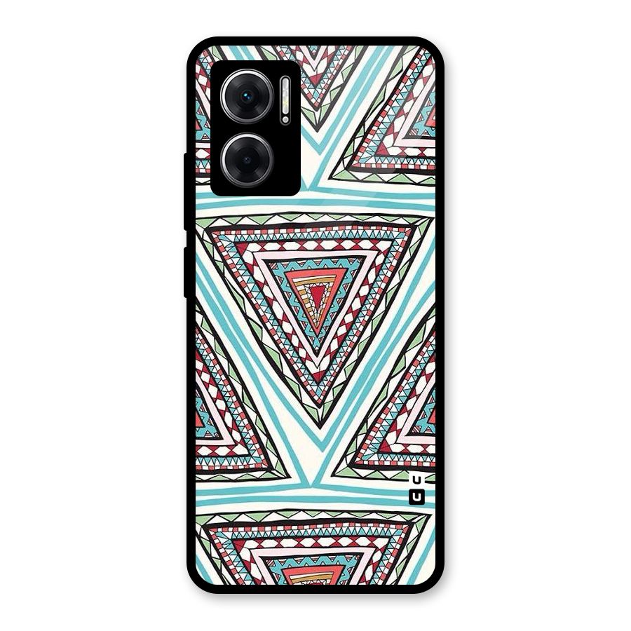 Triangle Abstract Mode Glass Back Case for Redmi 11 Prime 5G