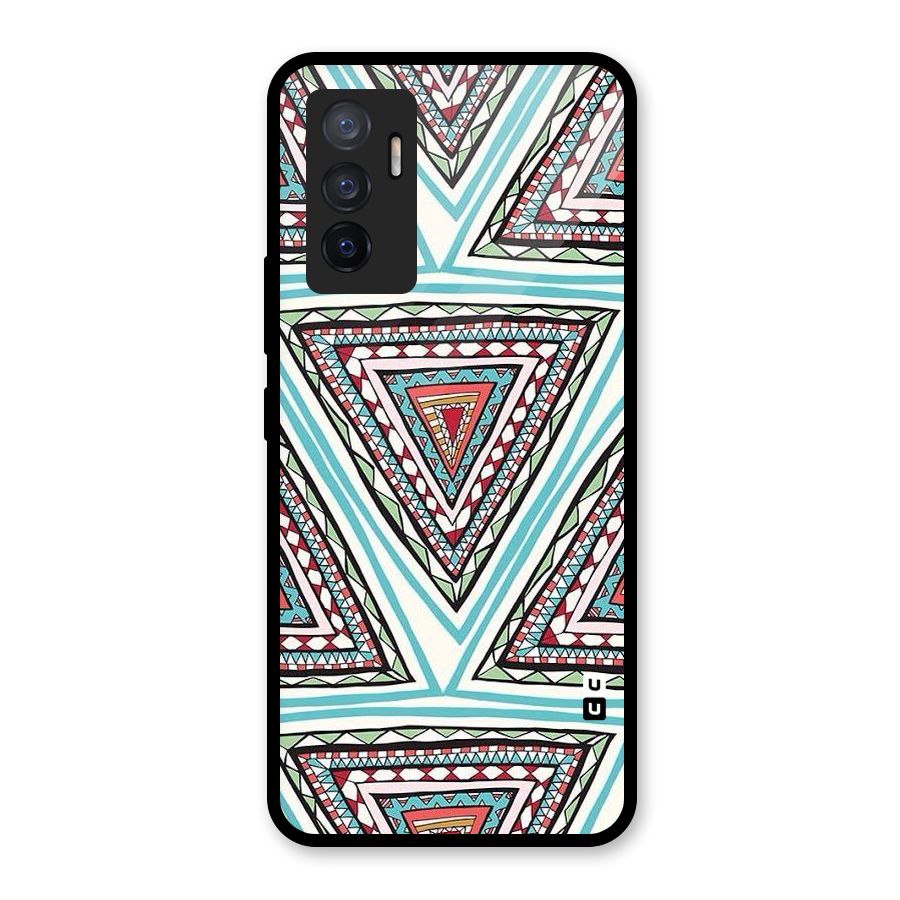 Triangle Abstract Mode Glass Back Case for Vivo V23e