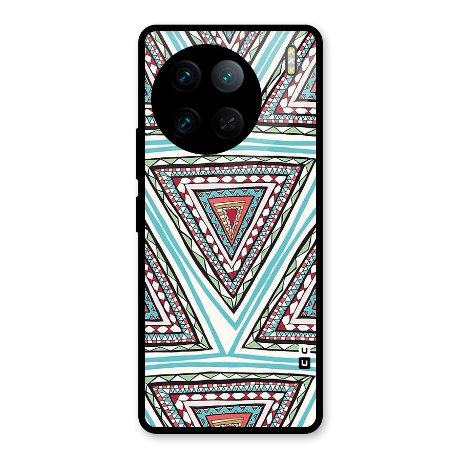 Triangle Abstract Mode Glass Back Case for Vivo X90 Pro