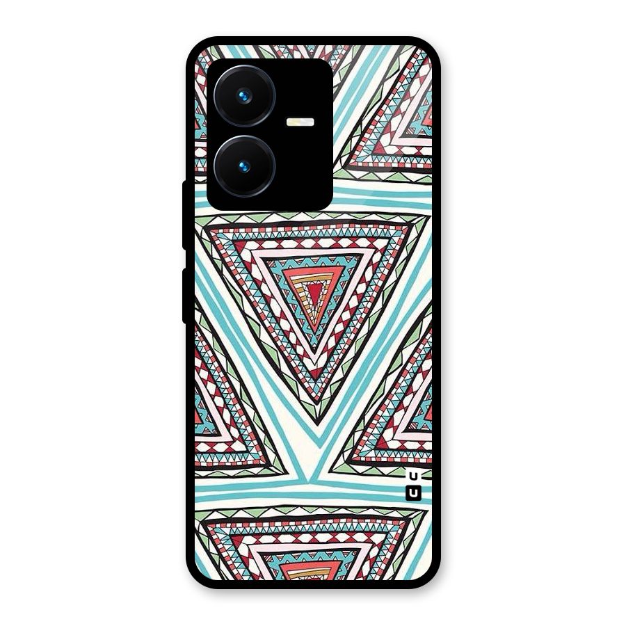 Triangle Abstract Mode Glass Back Case for Vivo Y22s