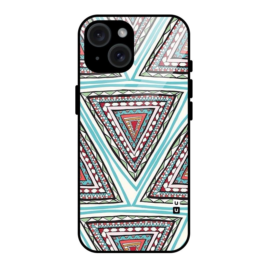 Triangle Abstract Mode Glass Back Case for iPhone 15