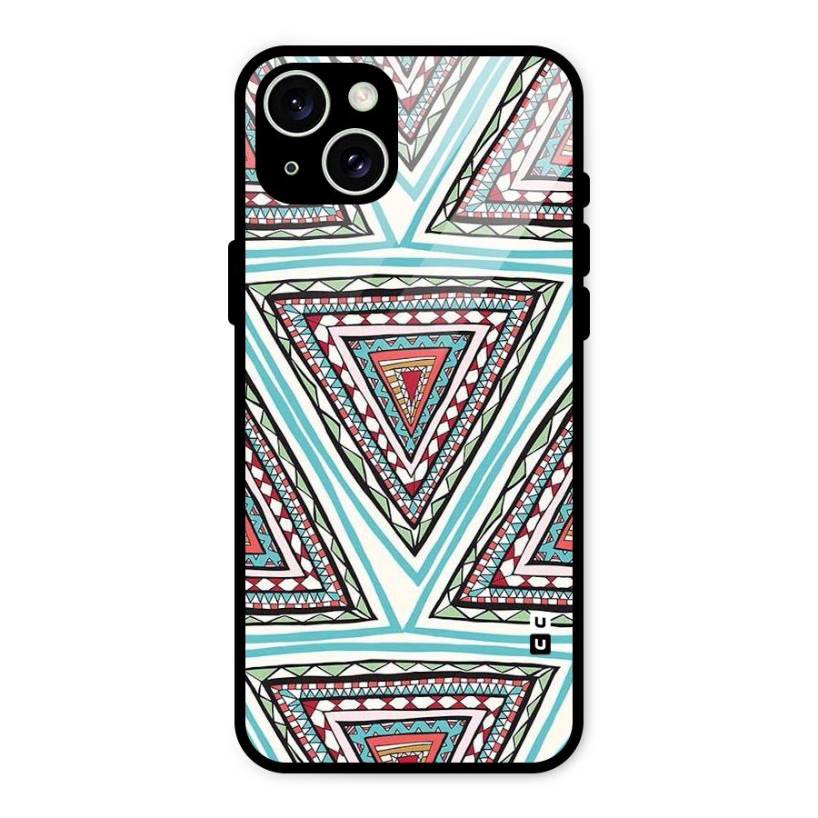 Triangle Abstract Mode Glass Back Case for iPhone 15 Plus