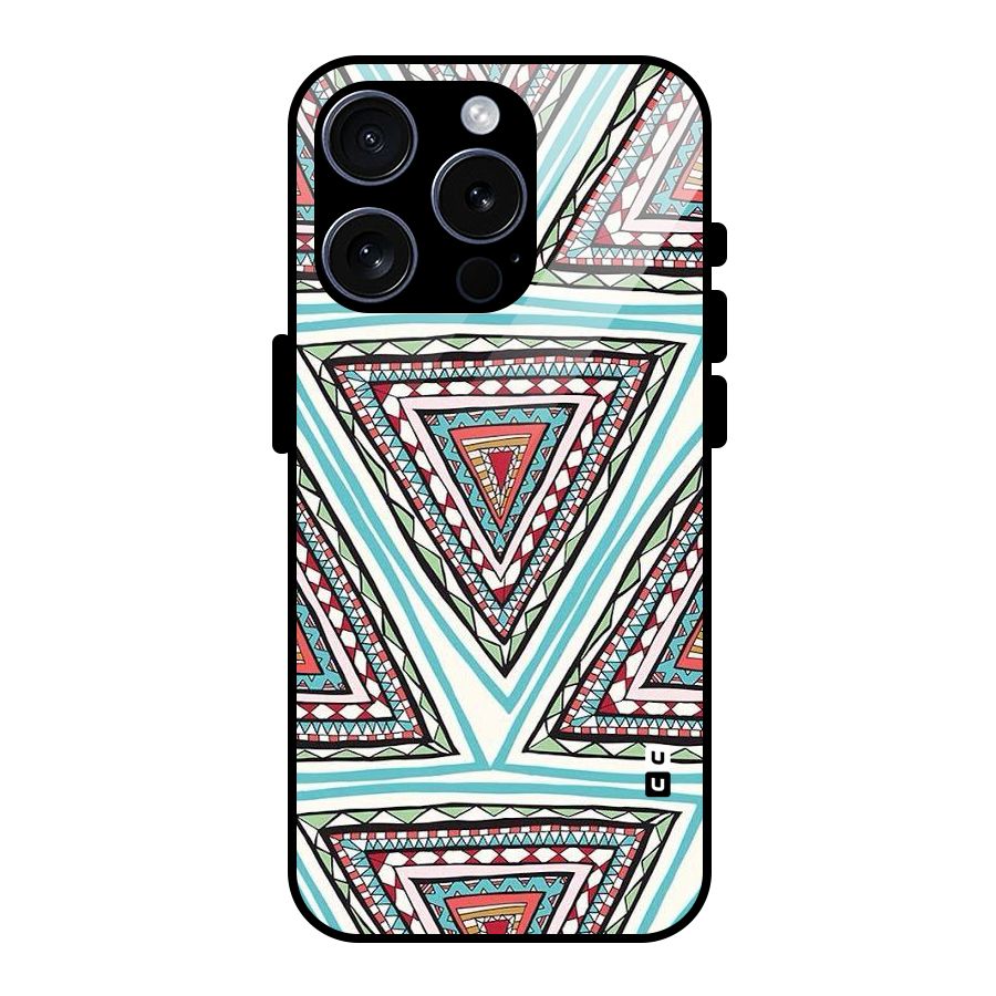 Triangle Abstract Mode Glass Back Case for iPhone 15 Pro