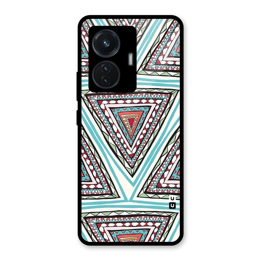 Triangle Abstract Mode Glass Back Case for iQOO Z6 44W