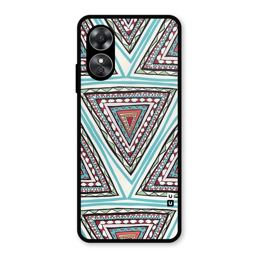 Triangle Abstract Mode Metal Back Case for Oppo A17