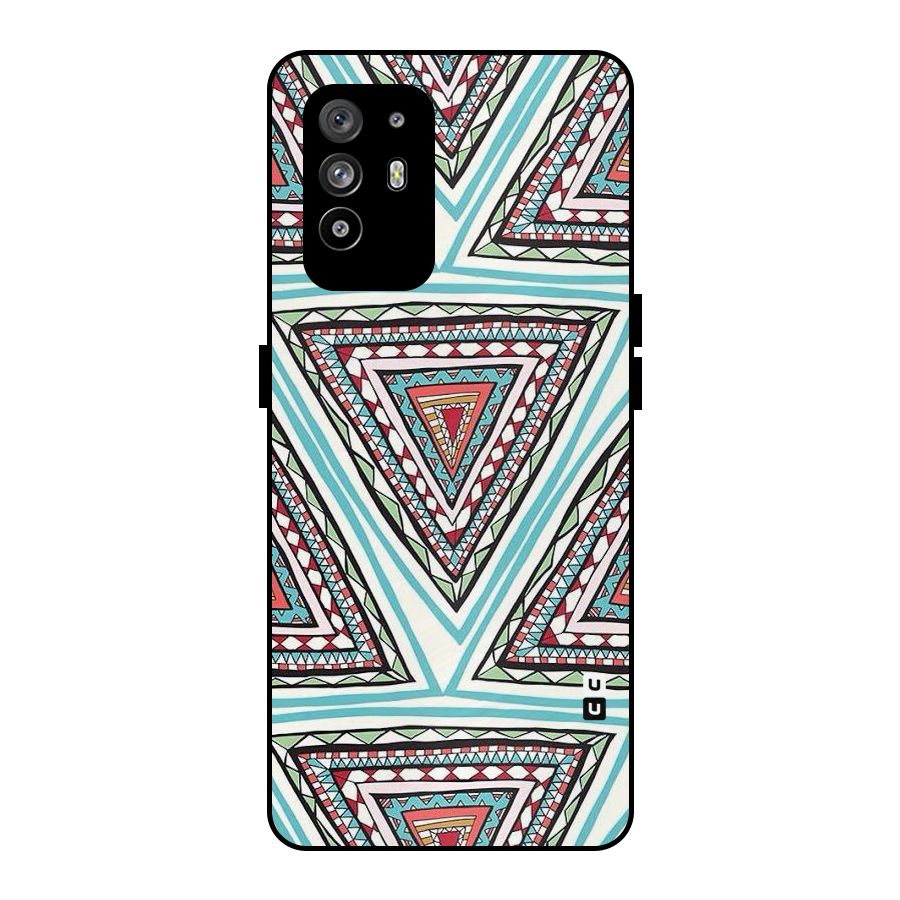 Triangle Abstract Mode Metal Back Case for Oppo F19 Pro Plus 5G