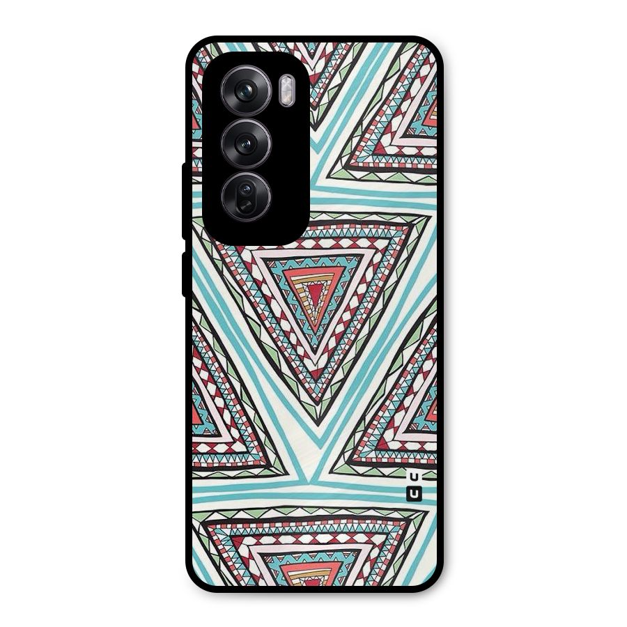 Triangle Abstract Mode Metal Back Case for Oppo Reno12 Pro
