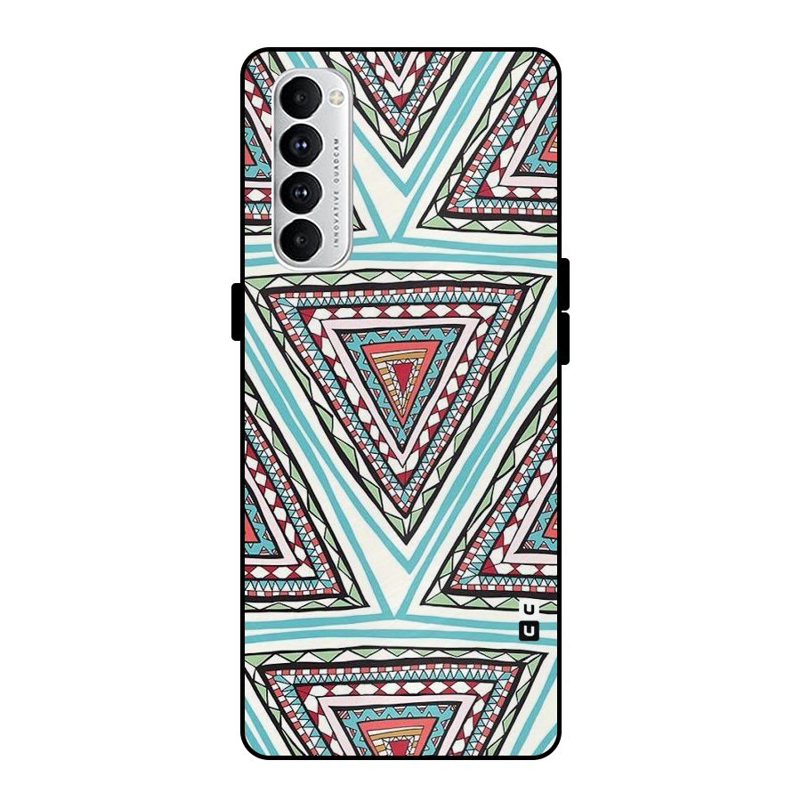 Triangle Abstract Mode Metal Back Case for Oppo Reno4 Pro