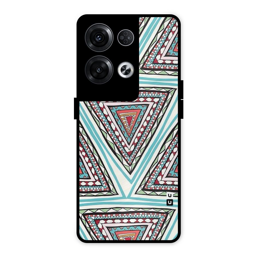 Triangle Abstract Mode Metal Back Case for Oppo Reno8 Pro 5G