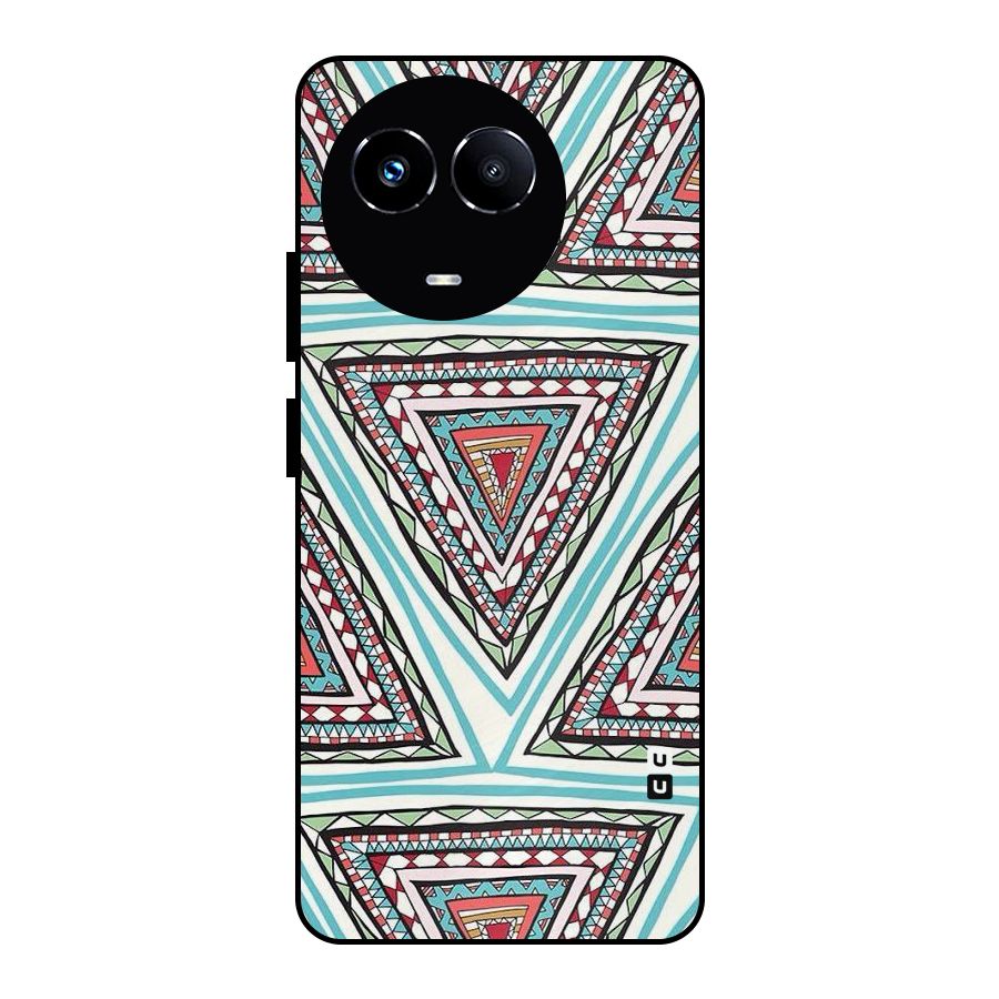 Triangle Abstract Mode Metal Back Case for Realme Narzo 60X